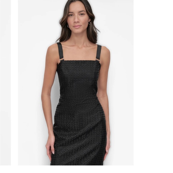 NWT DKNY MIXED MEDIA ORGANZA EYELET DRESS - Picture 5 of 14